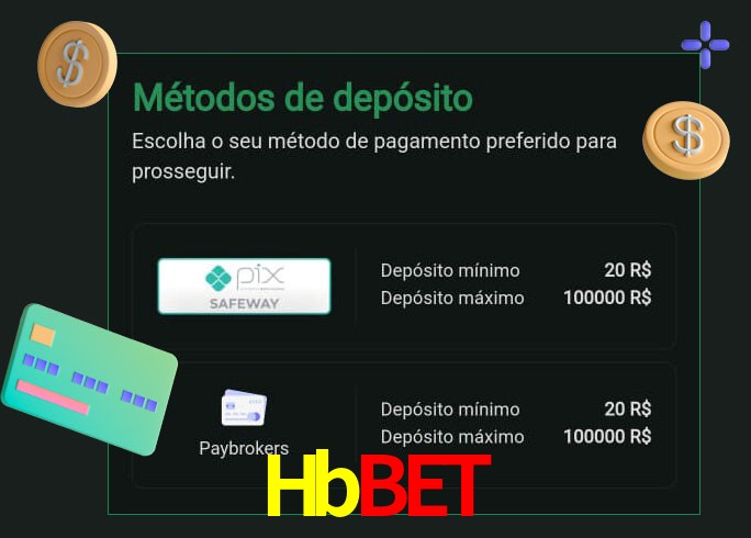 O cassino Hbbet oferece uma grande variedade de métodos de pagamento